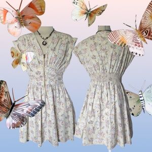 H& M Designer Base Floral Flare Dress 100*% Cotton Size 10